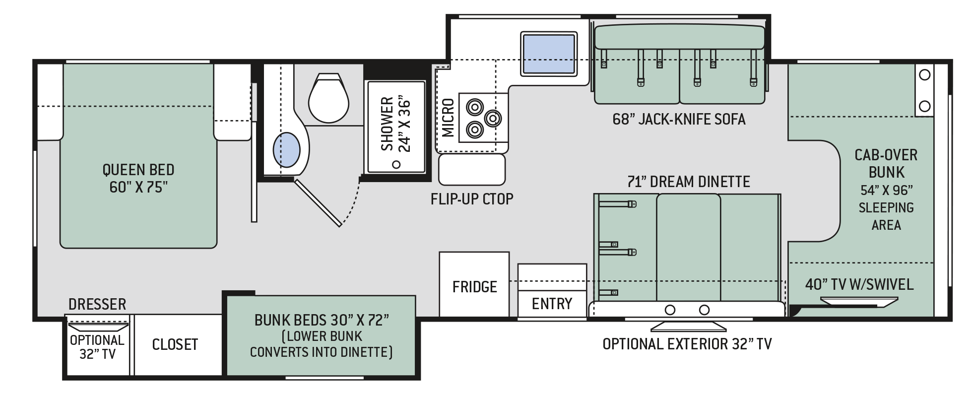 Cau Class C Motorhomes Floor Plan 30d Thor Motor Coach 30d
