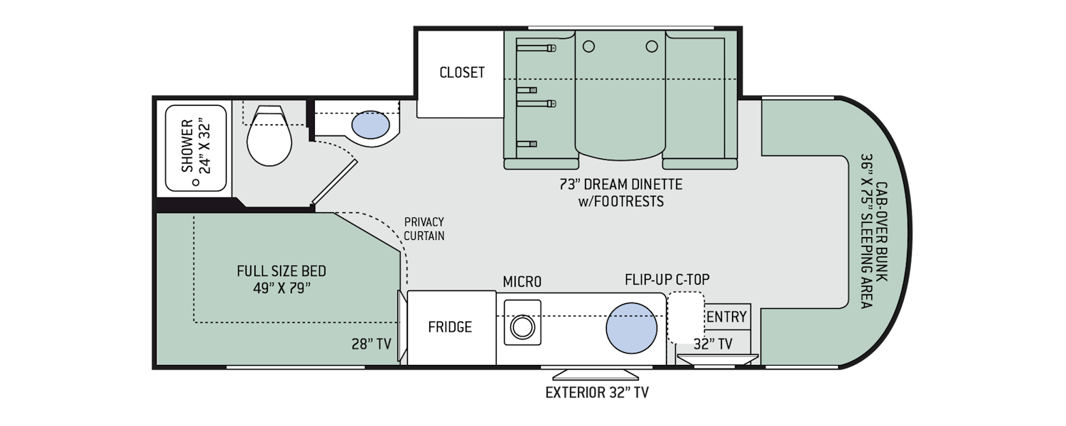Siesta Sprinter Class C Motorhomes Floor Plans Thor Motor Coach 24sj 25 10 Class C Motorhome