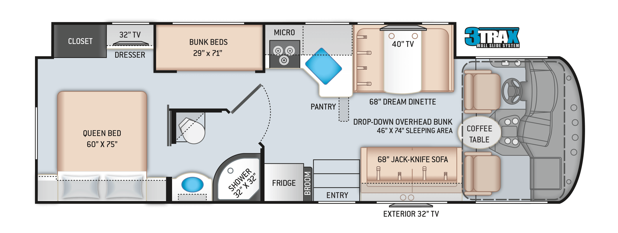 A.C.E. Class A Motorhome 30.2 Floor Plan