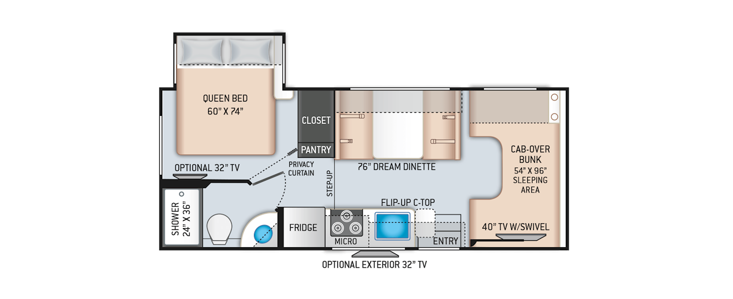Four Winds Class C Motorhomes Floor Plans Thor Motor Coach 22b Ford 24 Or Chevy 7 Class C Gas