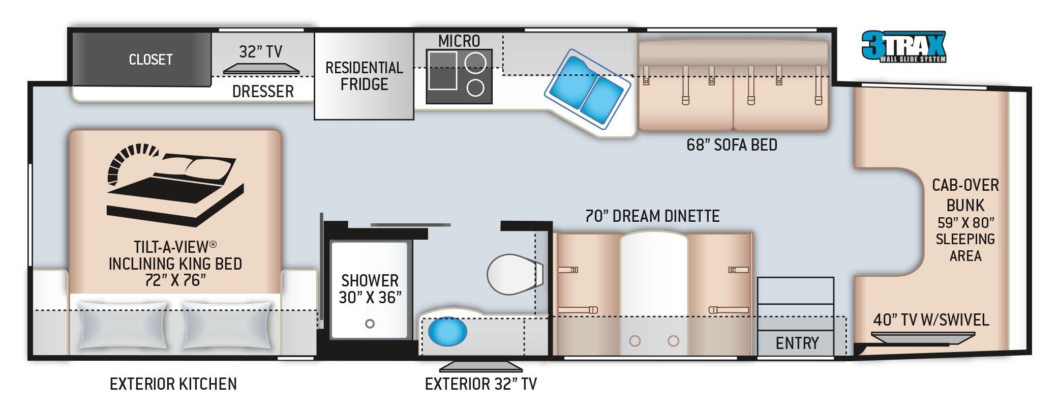 Omni Super C Diesel Motorhomes Floor Plan SV34 Thor