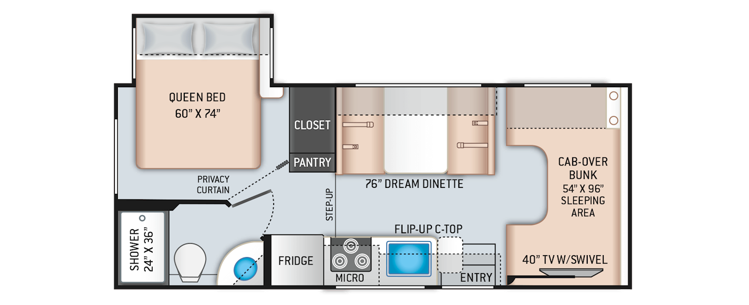 Freedom Elite Class C Motorhomes Floor Plans Thor Motor Coach