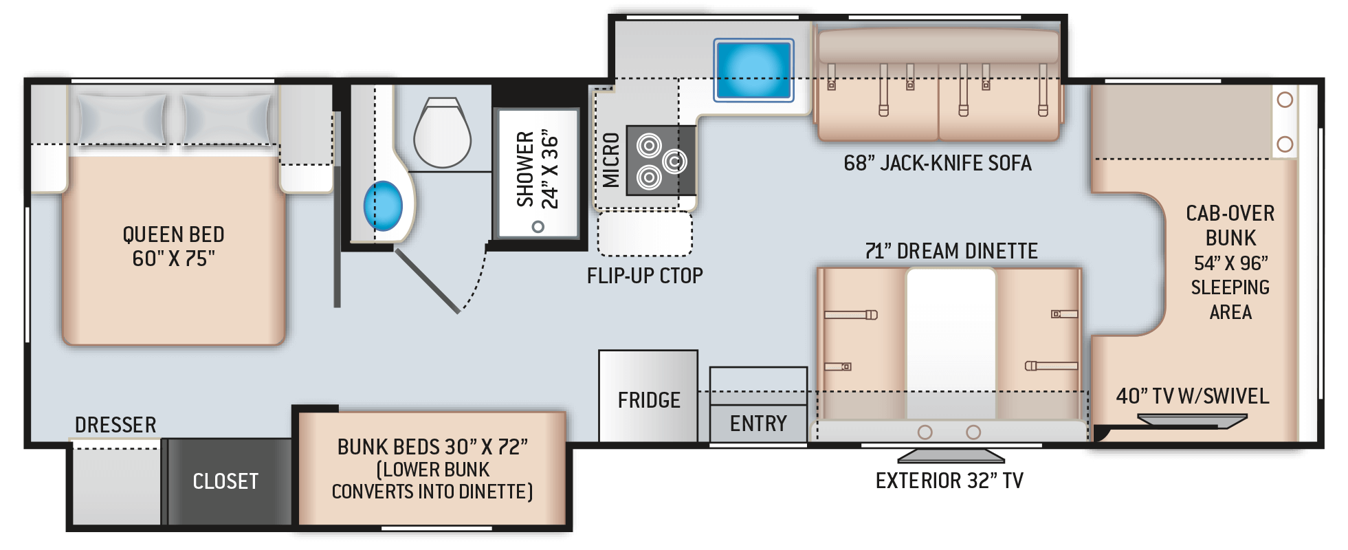 Daybreak Class C Motorhomes Floor Plan 30db