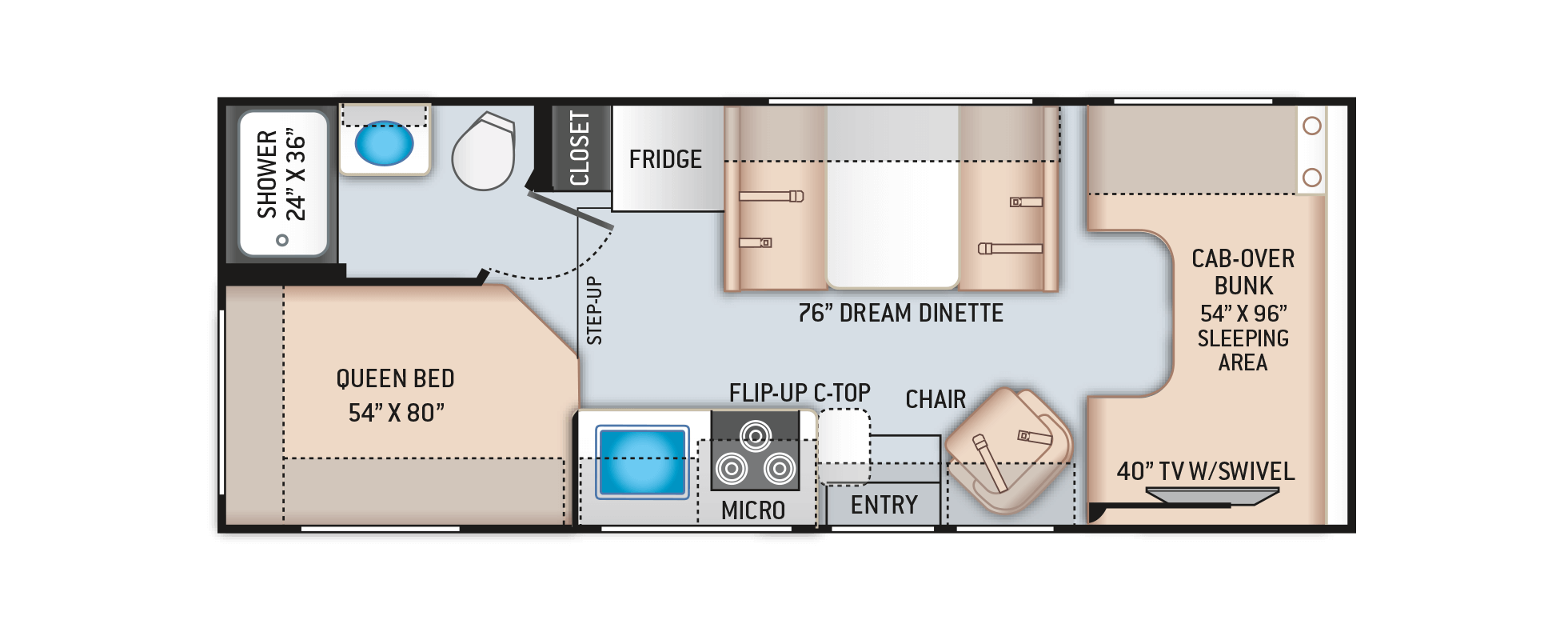 Daybreak Class C Motorhomes - Floor Plan: 23DB