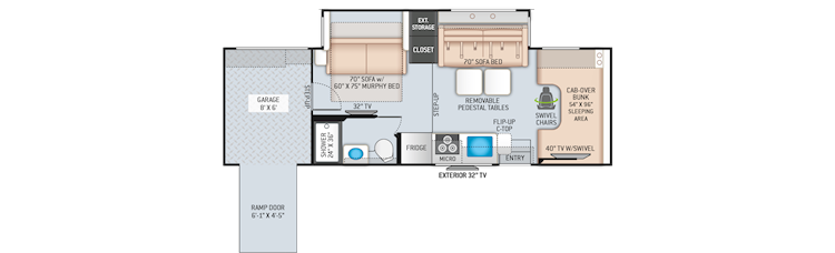 Outlaw Class C Toy Hauler Motorhomes Floor Plans Thor Motor Coach