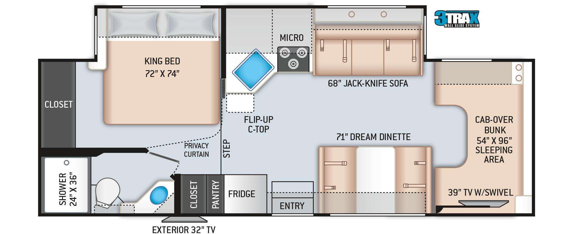 Daybreak Class C Motorhomes - Floor Plan: 22DB