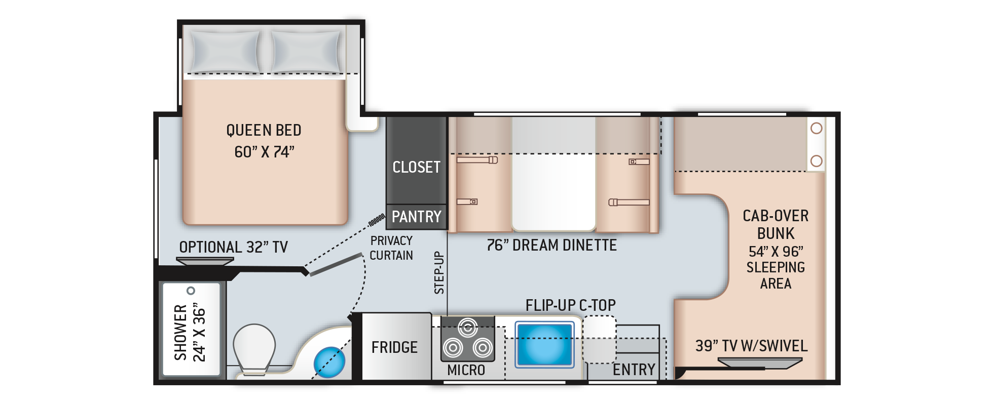 Freedom Elite 22FEF Floor Plan